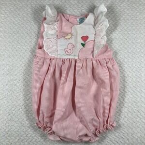 Vintage Alison Scott 24 Month Romper Infant Toddler Duck Flower Ruffle